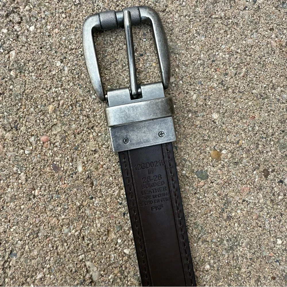 DICKIES Boys Black Brown Reversible Bonded Leather Belt Size 26-28
